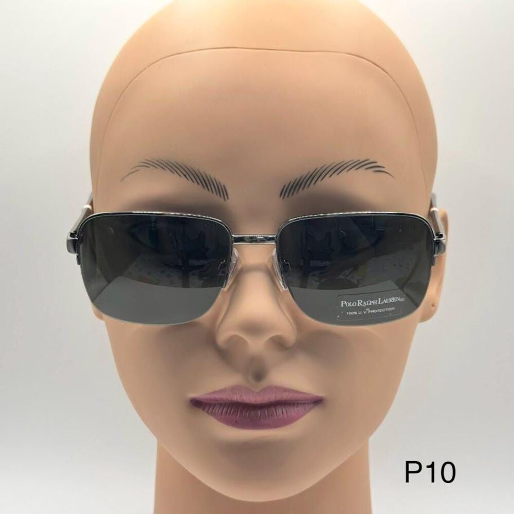 NEW Men's Y2K Ralph Lauren Semi-Rimless Sunglasses Polo 3062 Gun/G15 56/17 Italy